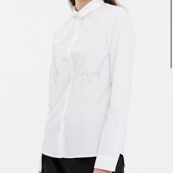 HYEIN SEO WHITE EMBROIDERED SHIRT - Picture 1 of 9